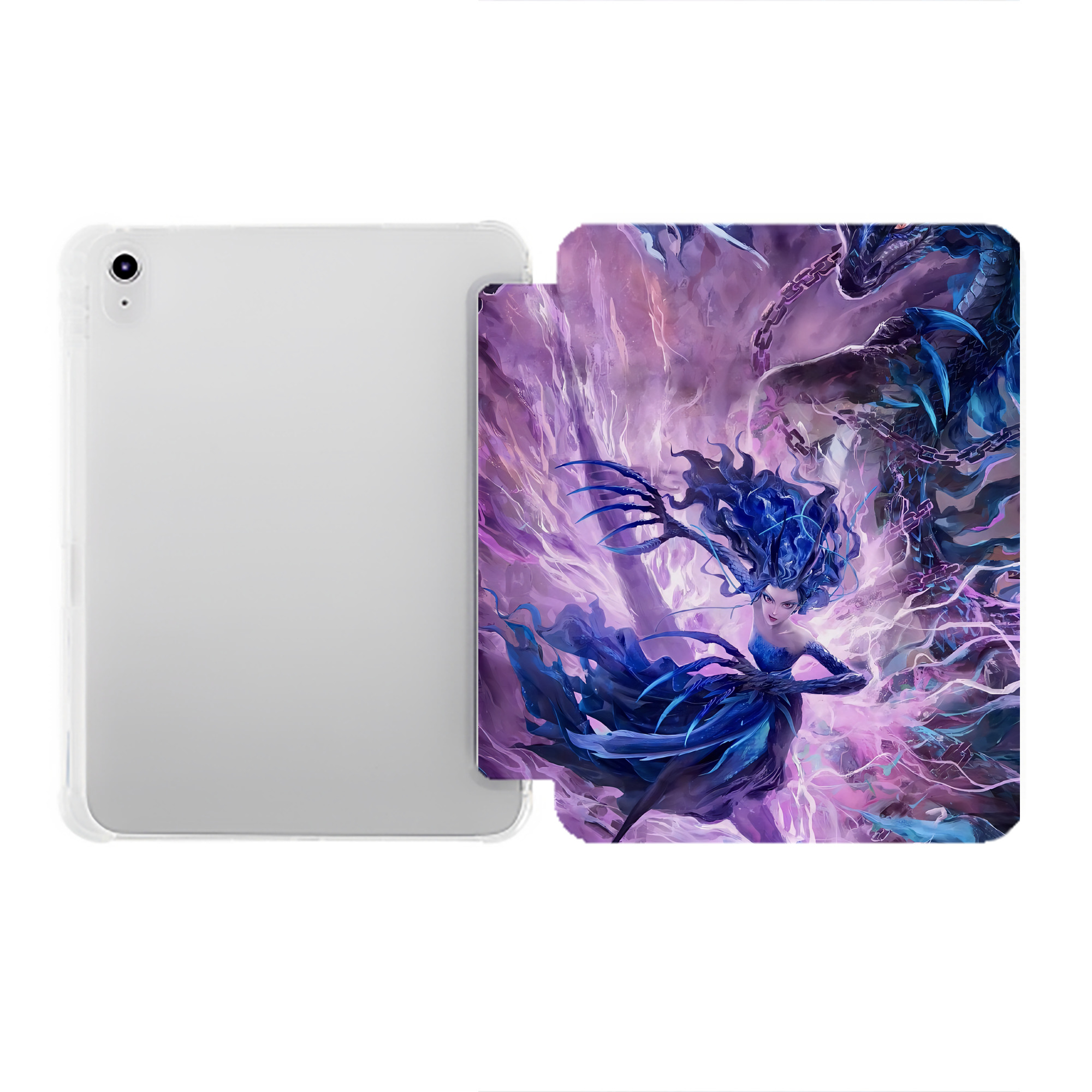 （画像用） Ne Zha 2 ナタ 魔童の大暴れ IPad ケース ペン収納付き 三つ折りスタンド PUレザー×シリコン 対応機種9.5/10.5/10.9インチ